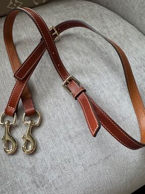 Dooney& bourke replacement strap Adjustable Brown Leather Strap Gold Hardware